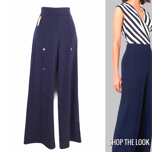 Pants - Navy Blue Palazzo Pants